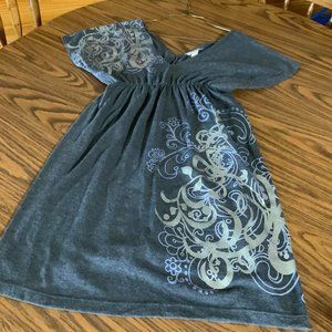 Chesley | Medium |Grey and Metallic Dress